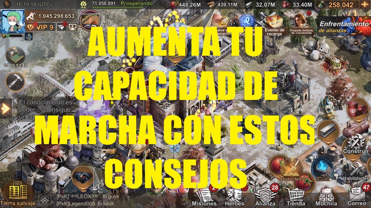 State of Survival: 9 MÉTODOS PARA AUMENTAR LA CAPACIDAD DE MARCHA