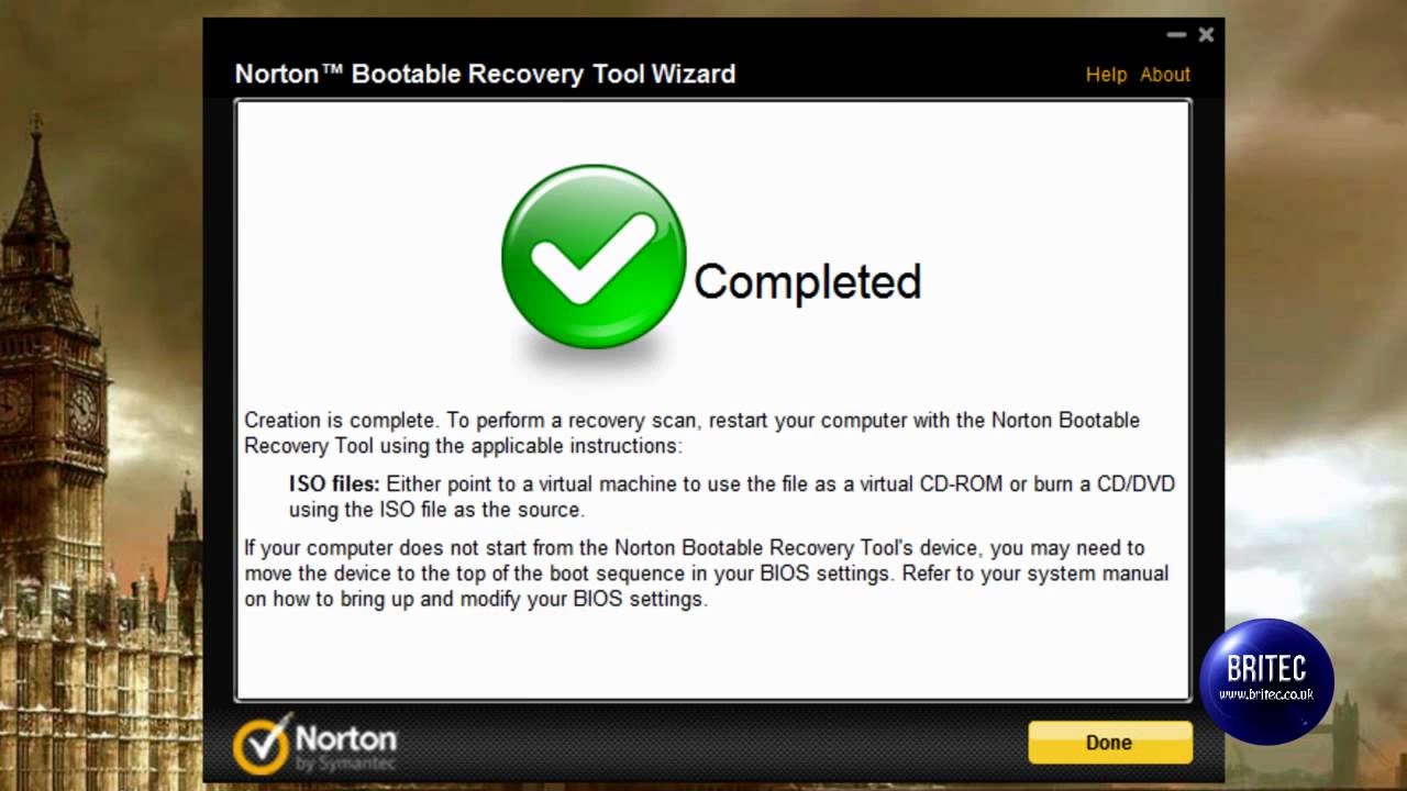 Create a Bootable ISO With Norton Bootable Recovery Tool by Britec