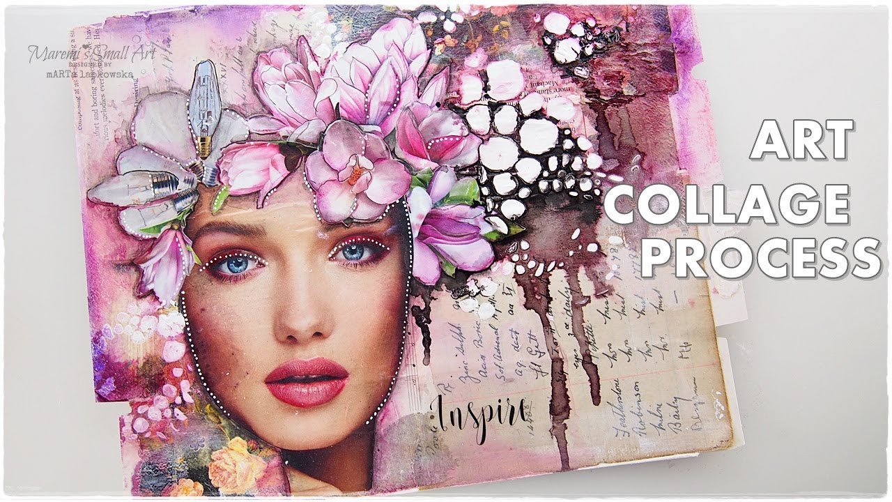 Art Collage Process using Magazine Cut Outs ♡ Maremi's Small Art ♡
