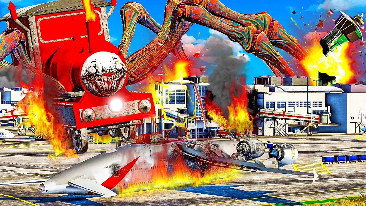In GTA 5.. Choo Choo Charles DESTROYS Airport!