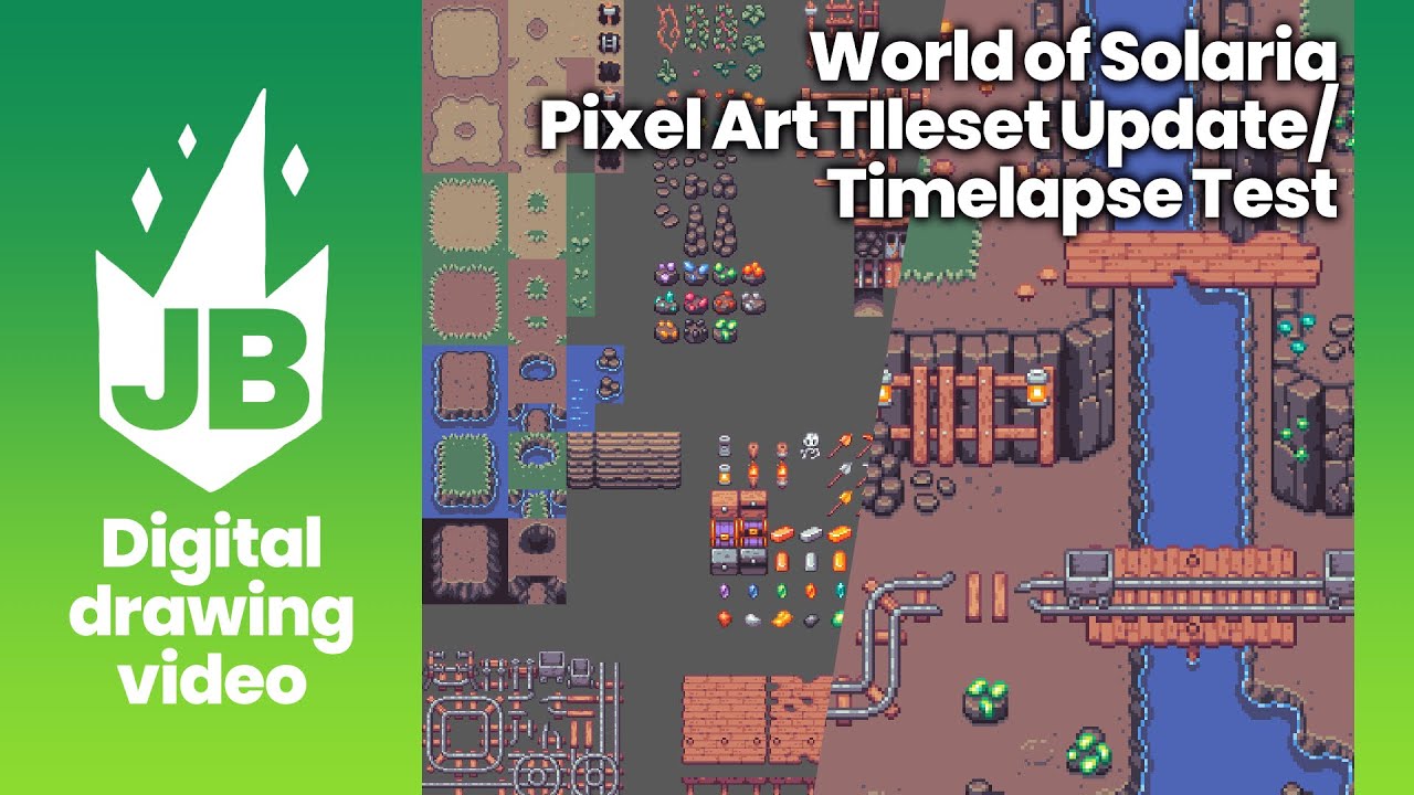 World of Solaria Pixel Art TIleset Update Timelapse