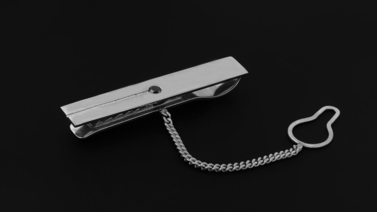 Cómo hacer sujetador de corbata en Plata con Diamante negro? (Tie bar)