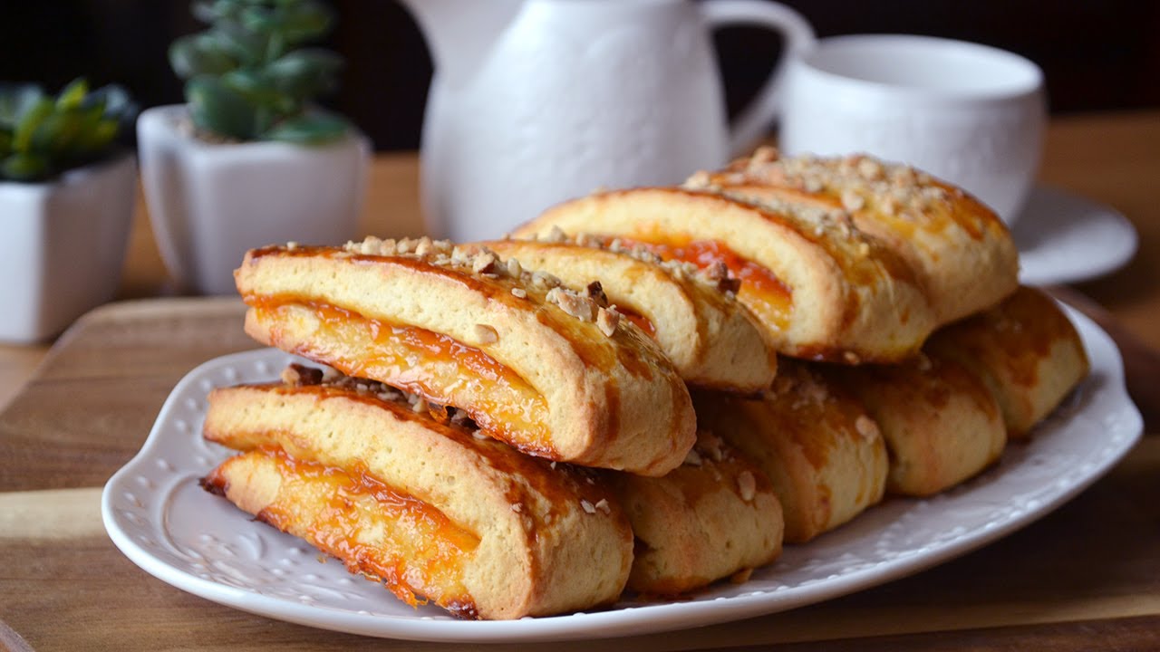 Очень вкусное печенье с абрикосовым джемом! Простой и быстрый рецепт!