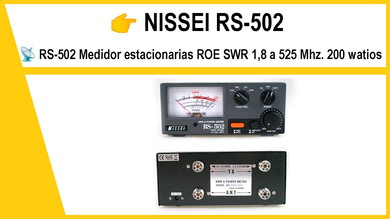 👉NISSEI RX-503 🔧 Medidor de agujas cruzadas – Precisión en ROE y Potencia hasta 200 W 📻