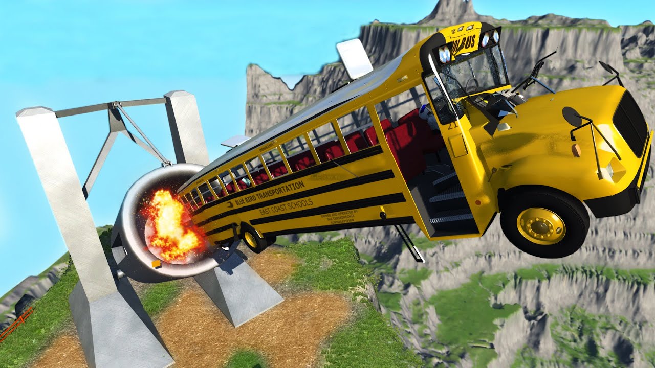 FIRING CARS OFF GIANT CLIFF! Crash Testing on Leap of Death! (BeamNG Drive Mods)