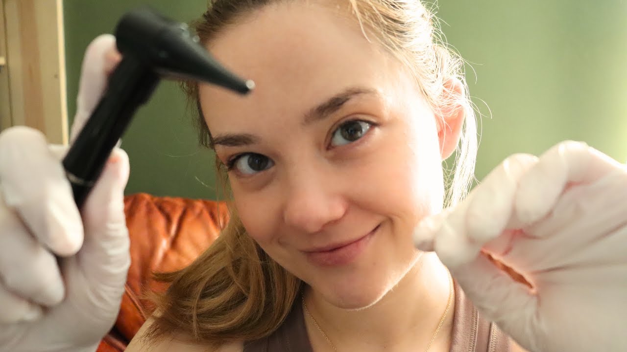 ASMR EAR EXAM & MASSAGE ROLEPLAY! Cleaning, Scraping, Gloves, Minimal Unintelligible Whispers