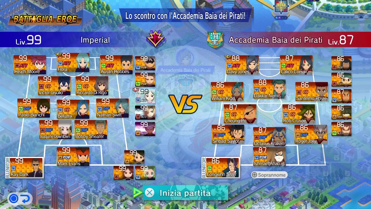 [Inazuma eleven victory road] squadra  aggiornata + rotta  go