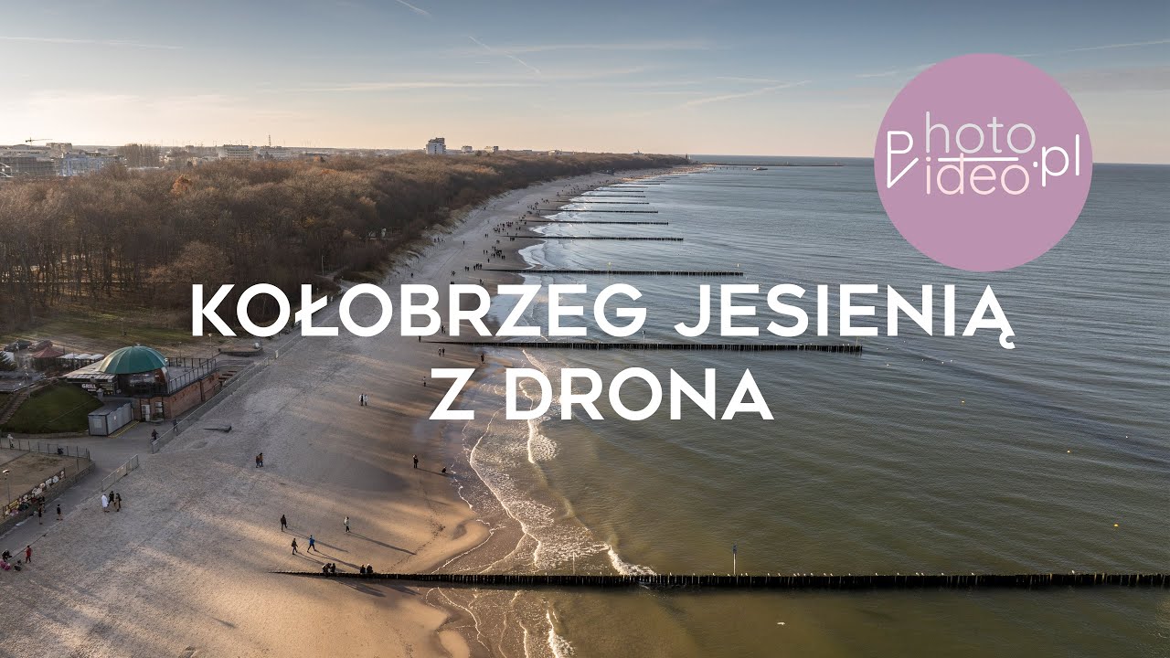Колобжег в Польше поздней осенью с беспилотного глаза 4K www.photo-video.pl