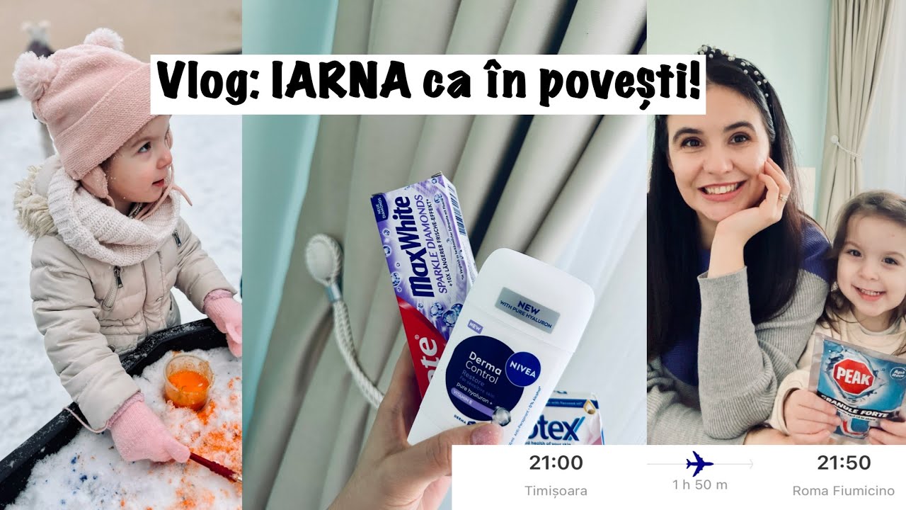 Avem bilete de avion ROMA, cumpărături din DM și LIDL și o iarnă cu zăpadă ca în copilărie! 