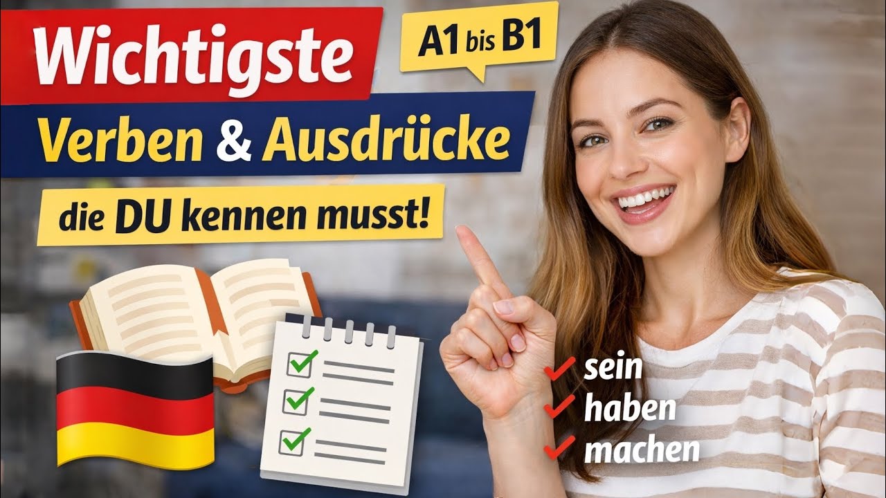Deutsch Podcast Hören | Deutsch Verben und Ausdrücke | B1 Niveau Training für besseres Hörverstehen