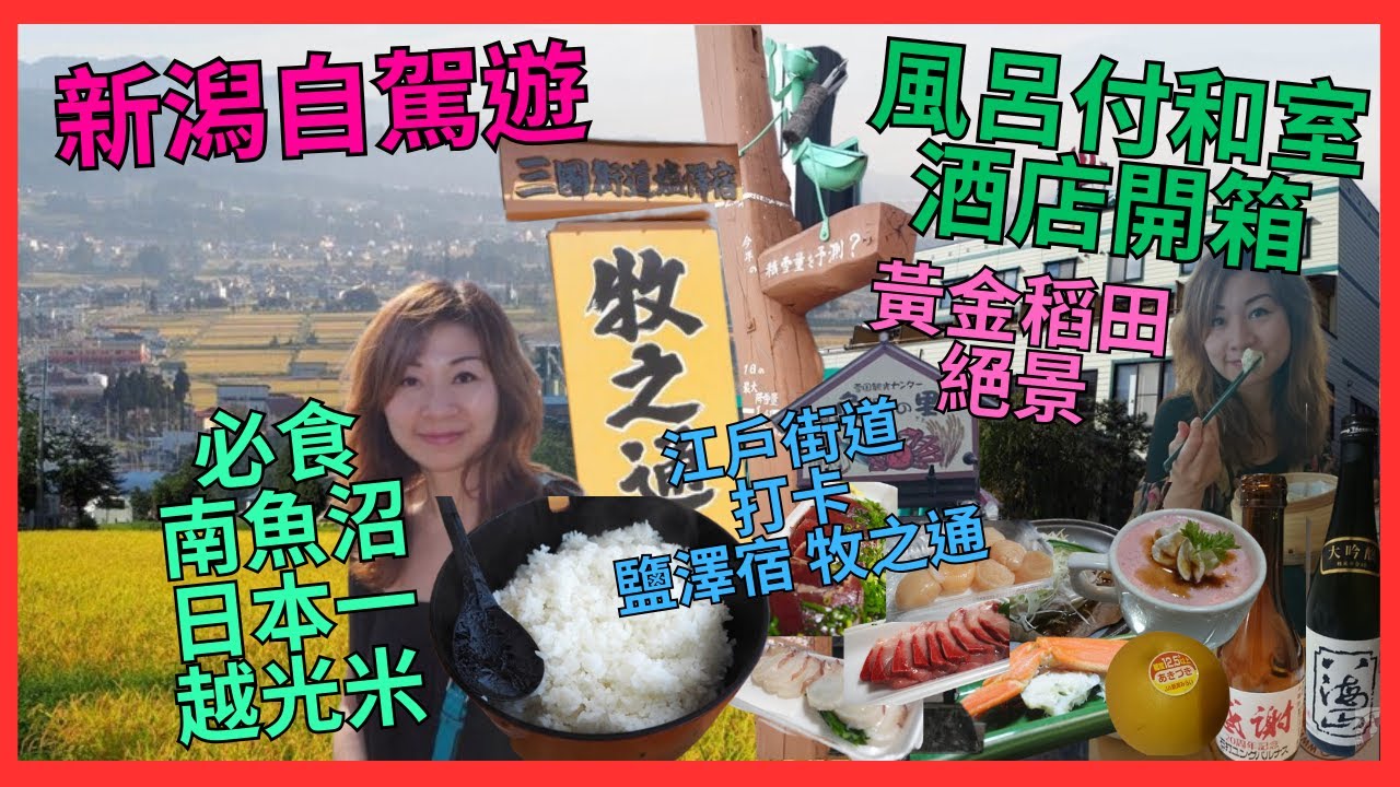 [新潟自駕遊 南魚沼市] 秋｜猛烈 黃金稻田｜ 推介 風呂付和室 酒店開箱｜露台 絕景 魚沼 黃金色 全景｜必食  日本一 魚沼米｜江戶街道 牧之通｜打卡 雁木迥廊｜究竟 新潟 有幾大雪｜道の駅南魚沼