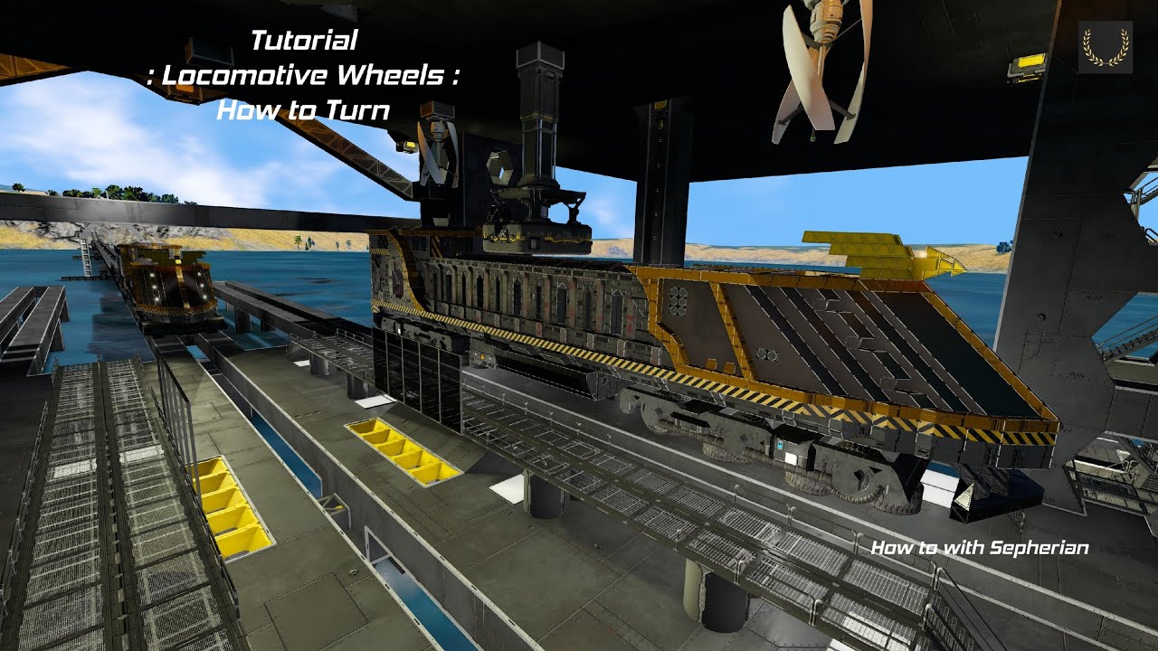 Space Engineers Tutorial : Rail Wheels/Boggie : How to Turn