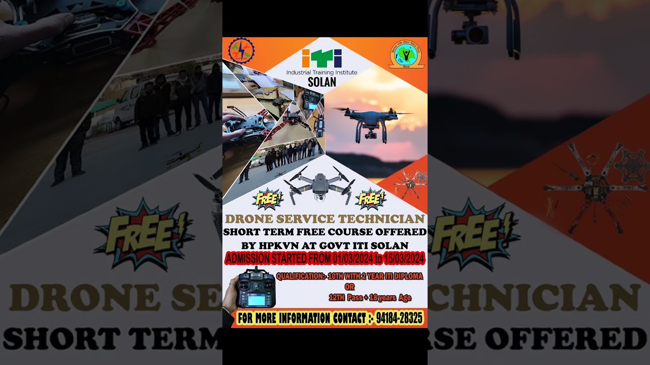 #Drone Service Technician(Free  Short Term Course Under HPKVN )Qualification for Admission Revised