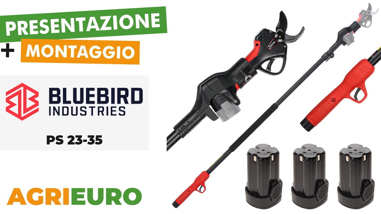 Presentazione e montaggio Blue Bird PS 23-35 - Forbice elettrica su asta - Batteria potente