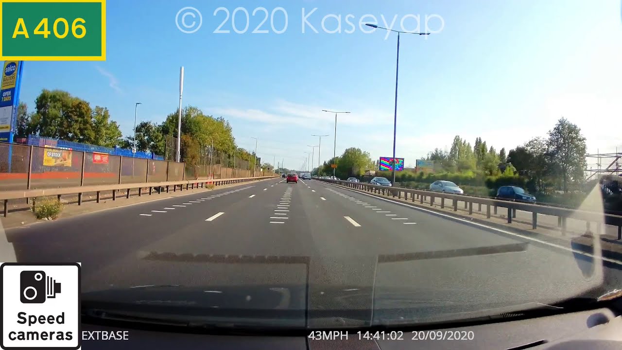 A406: North Circular Road Clockhouse Interchange-Barking Flyover towards Beckton