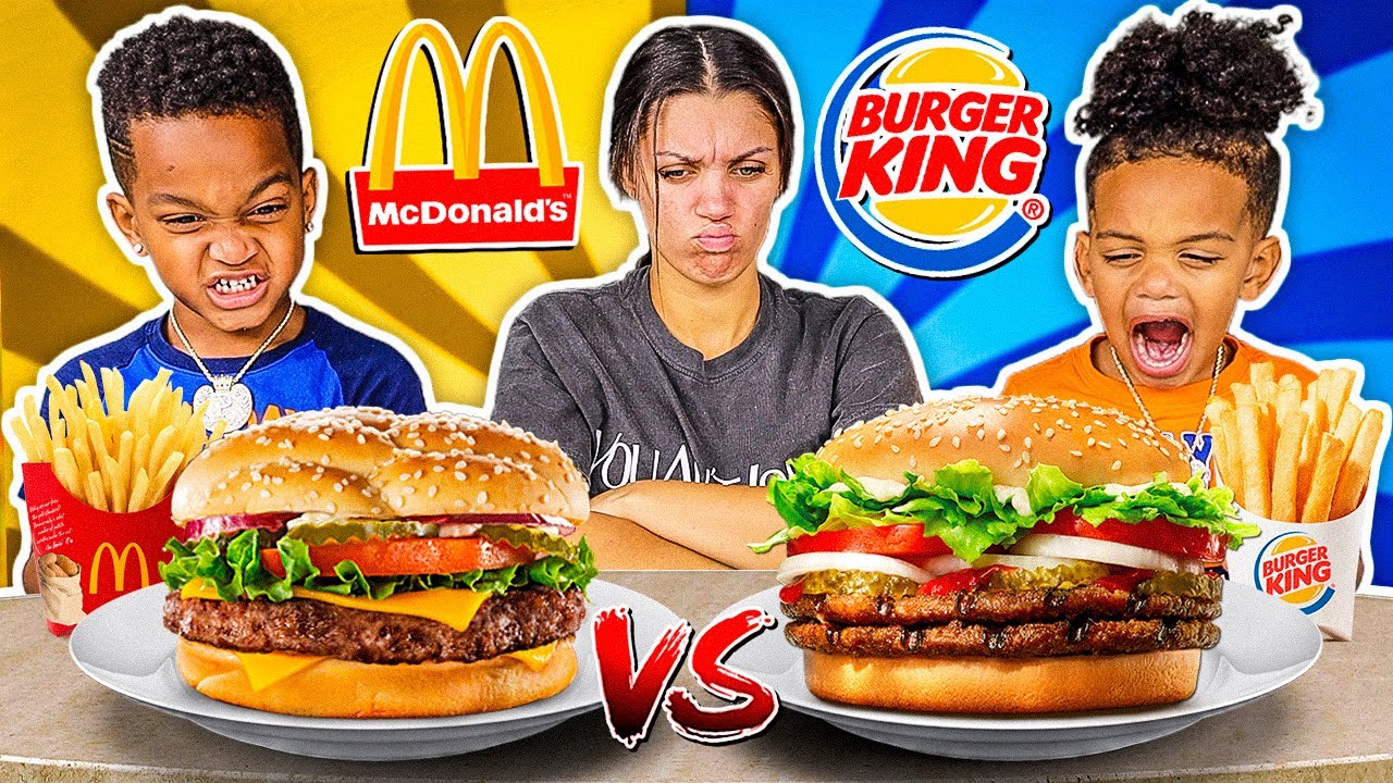 MCDONALDS VS BURGER KING FOOD CHALLENGE WITH THE PRINCE FAMILY!!