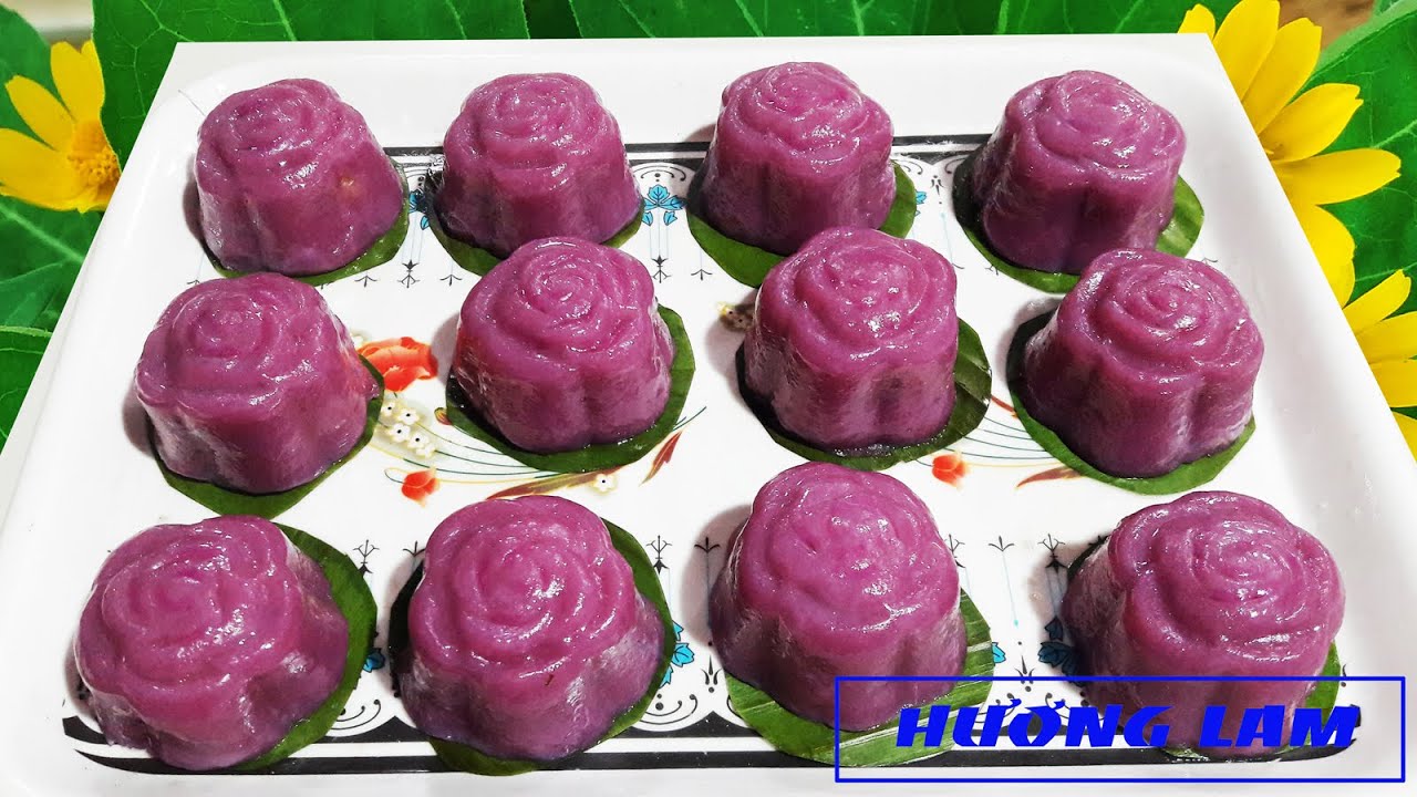 Khoai lang, bột nếp làm bánh rất ngon - Bánh ít trần nhân dừa đậu xanh - Huong Lam