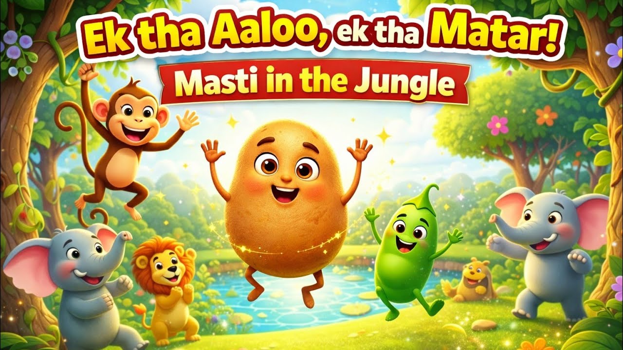 Ek Tha Aaloo Ek Tha Matar 🥔🟢 | Masti Bhari Jungle Rhyme | Kids Dance Song
