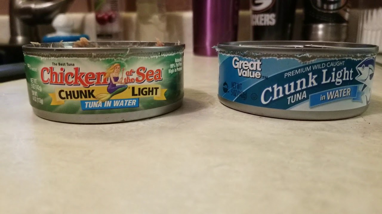 Tuna comparison. Chicken of the sea vs Great value.