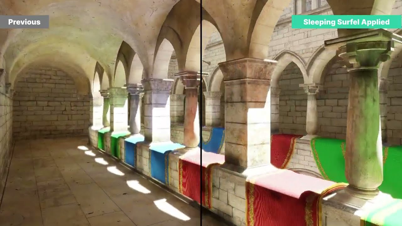 Surfel Global Illumination on Sponza