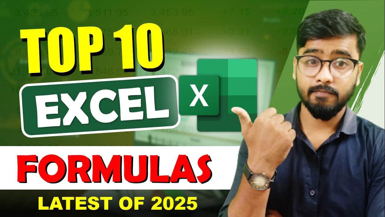 Top 10 Excel Formulas you must learn in 2025 | Excel formulas in 2025 #excel