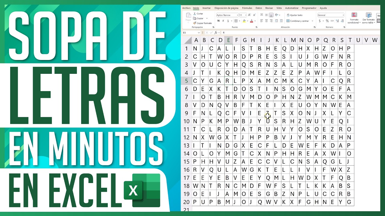 Crear una SOPAS DE LETRAS en EXCEL (Exportarla a Word y PDF)