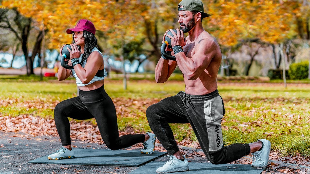 Ноги и ягодицы дома с 4-минутной тренировкой KB KETTLEBELL Tabat...