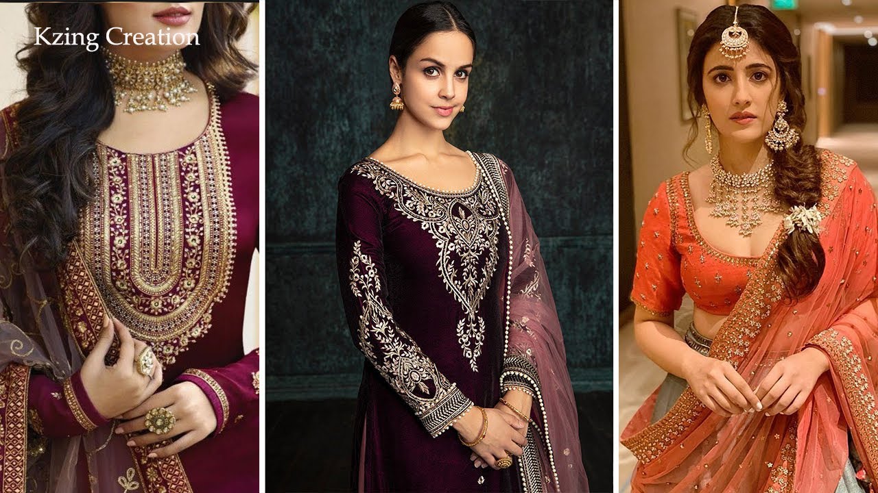 Latest Trendy Hand Embroidered Neck designs 2020 //Embroidered Neck design #Fashion Trendy