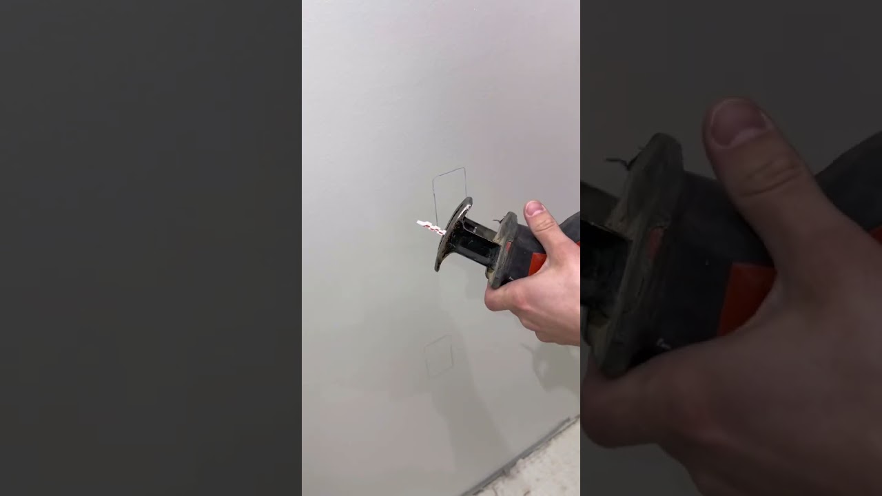 Really cool sawzall bit for cutting drywall. #diy #youtubeshorts #diyshorts