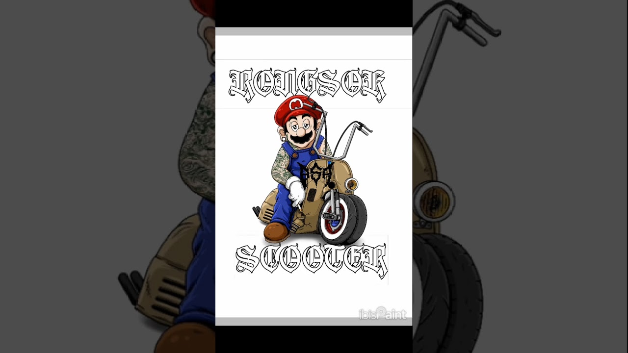 Drawing Supermario Riding Vespa 