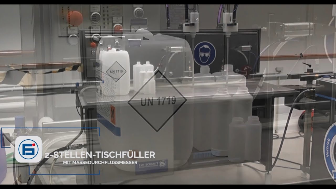 2-Stellen-Tischfüller mit Massedurchflussmesser