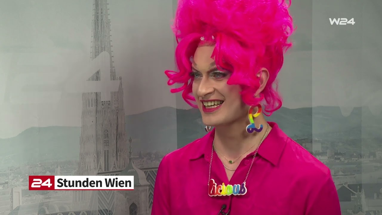 Wiener Drag-Ikone Candy Licious im W24-Stadtgespr&auml;ch bei Gerhard Koller