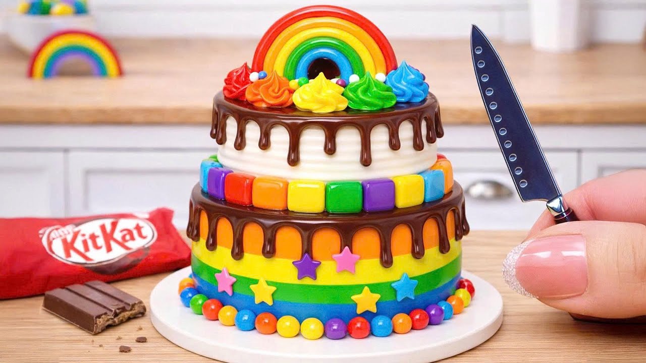 Mini Rainbow Cake Recipe With OREO 🌈🍫 Stunning Mini Cake Decorating Ideas & ASMR