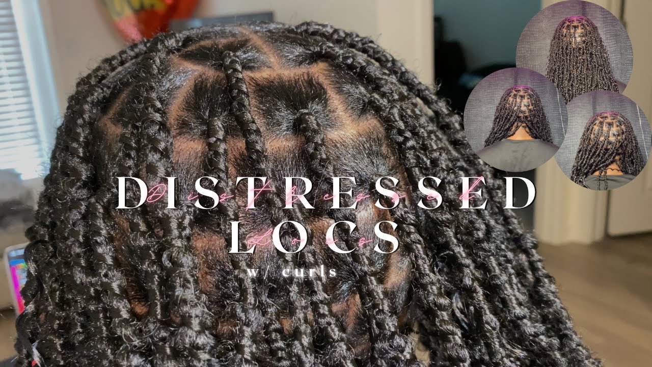 Distressed Locs with Curls| KNOTLESS METHOD *DETAILED*
