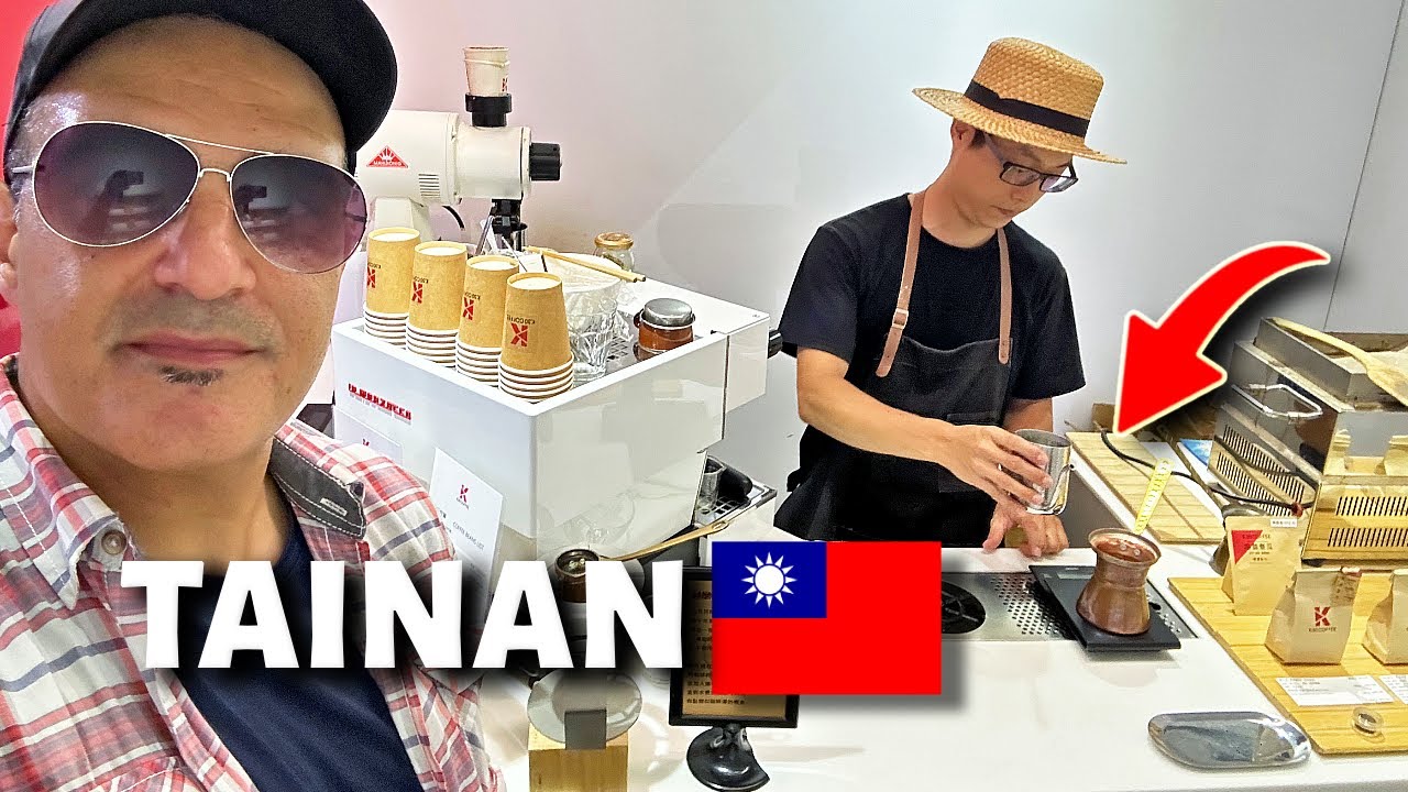 FIRST DAY IN TAINAN TAIWAN, drinking Turkish coffee, Snail Alley and markets visit