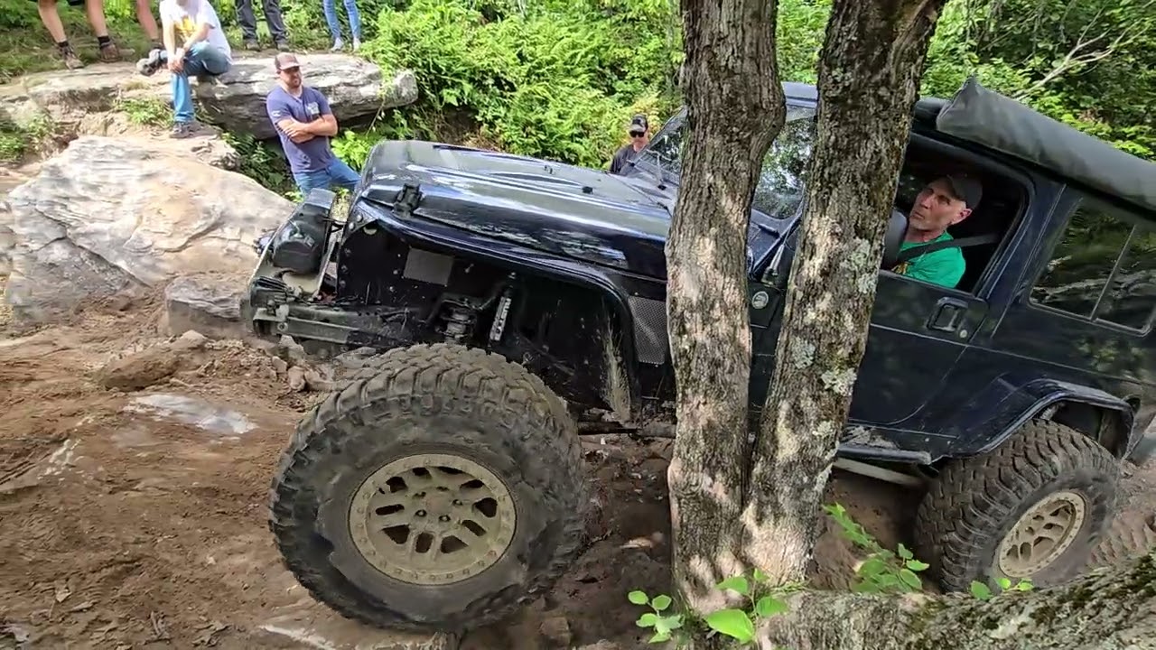 Winching on hard section on Potts Mountain