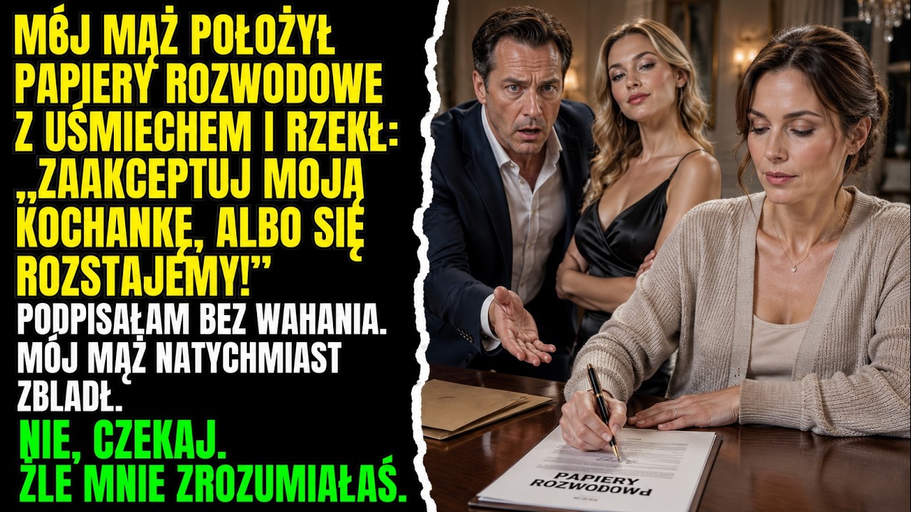 Mąż położył papiery rozwodowe: &bdquo;Zaakceptuj kochankę&hellip;&rdquo;