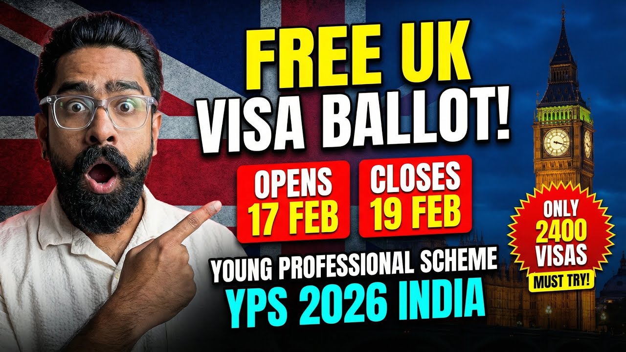 Happy News Free Ballot YPS 2026! Young Professional Scheme 2400 Visa for Indians! UK Malayalam