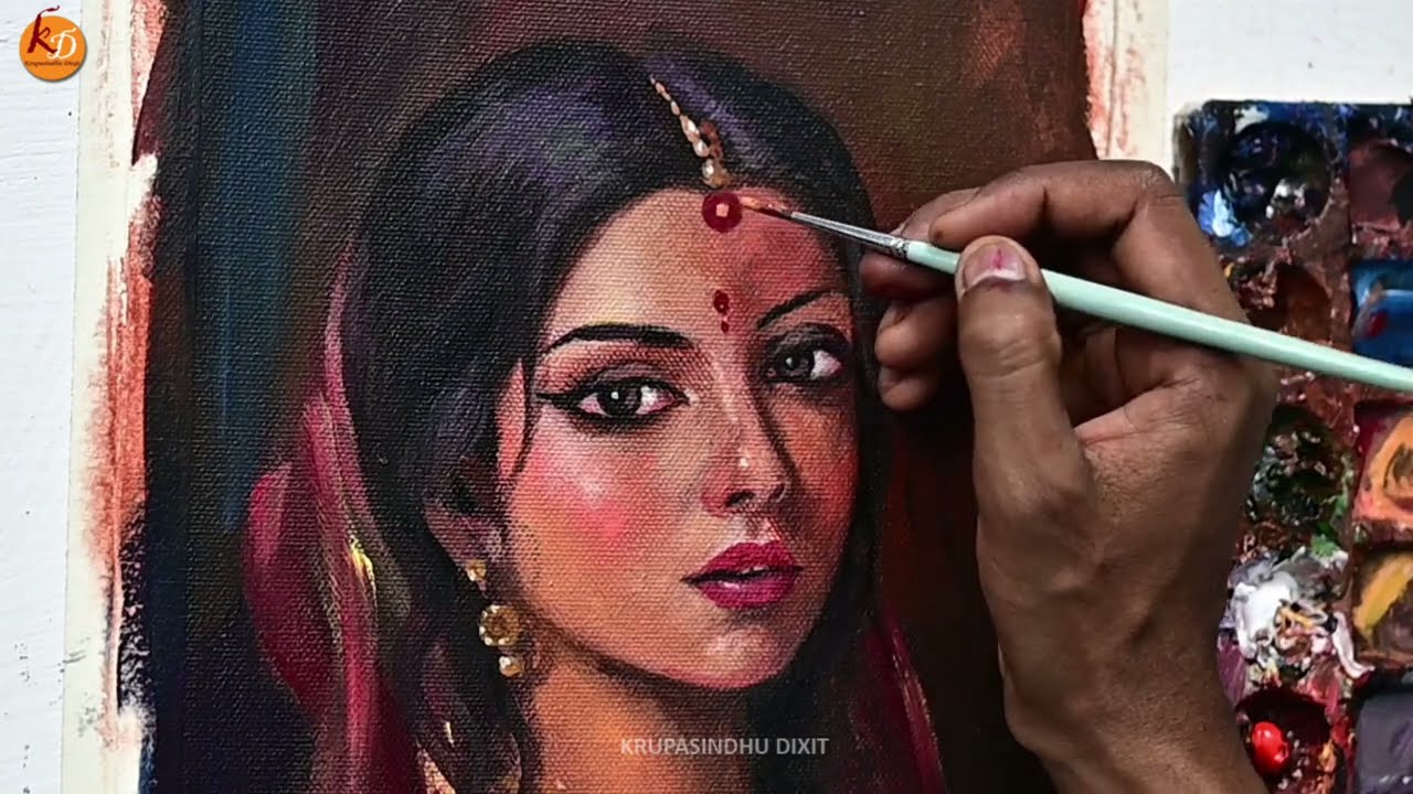 Canvas Portrait Painting for Beginners / Painting a portrait on canvas