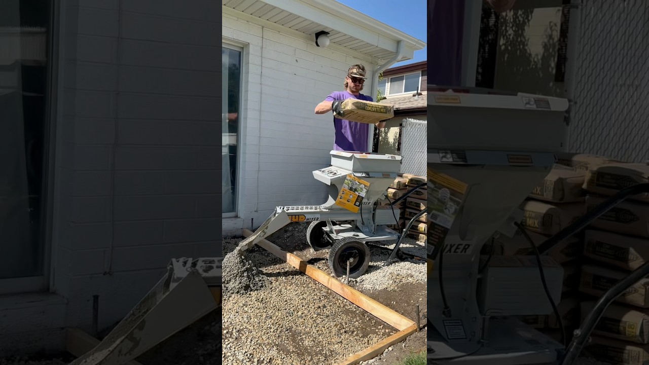 Pouring a Concrete Slab Solo | Mud Mixer