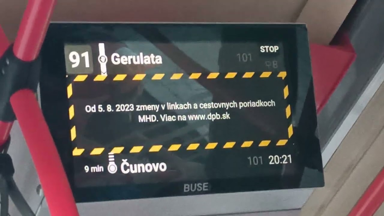 91 autobus Bratislava Jasovská - MiÚ Čunovo jazda v autobuse #2220