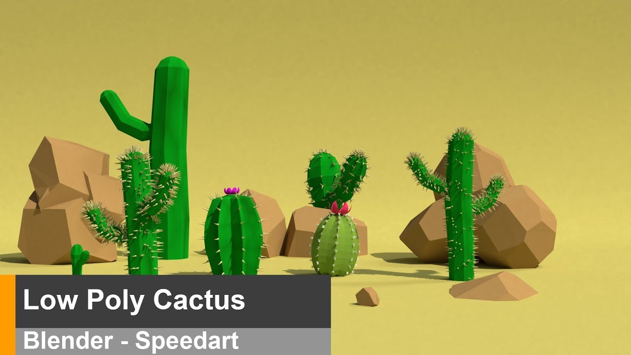 Speedart - Low Poly Cactus - Blender
