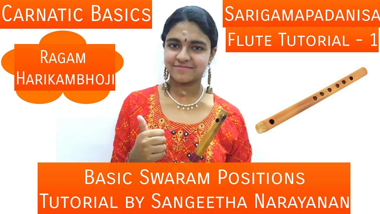 Sarigamapadanisa | Flute Tutorial - 1| Basic Carnatic Flute| Ragam Harikambhoji| Sangeetha Narayanan