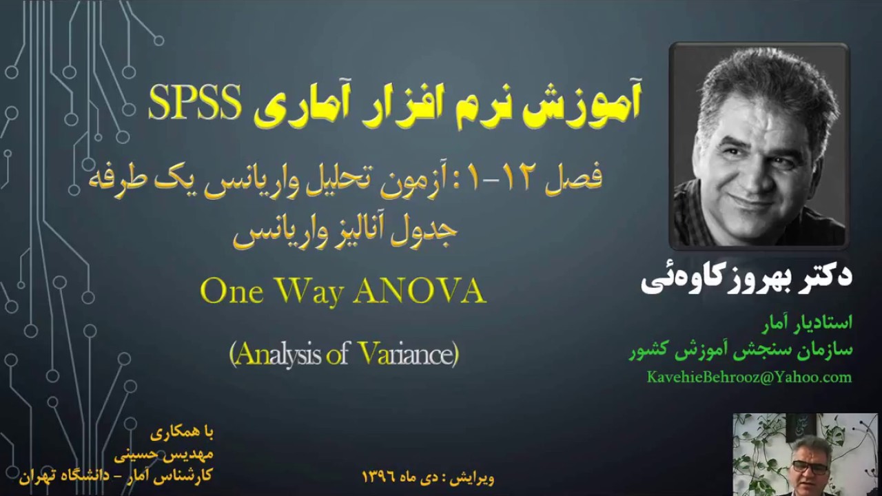 Kavehie SPSS  012-1: One Way ANOVA