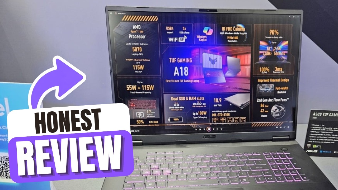Обзор игрового ноутбука ASUS TUF A18 18 дюймов 240 Гц