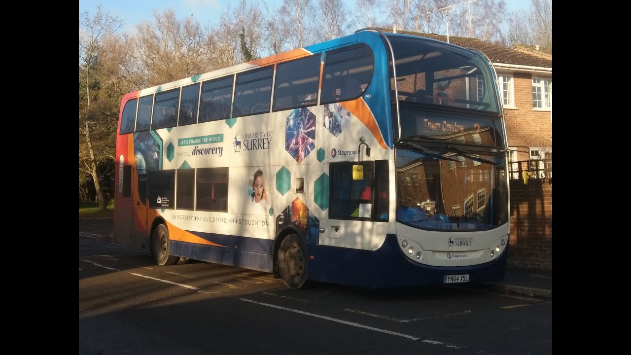 [Full Route Visual] Guildford Bus Route 2 (Town Centre→Stoughton→Towm Centre)