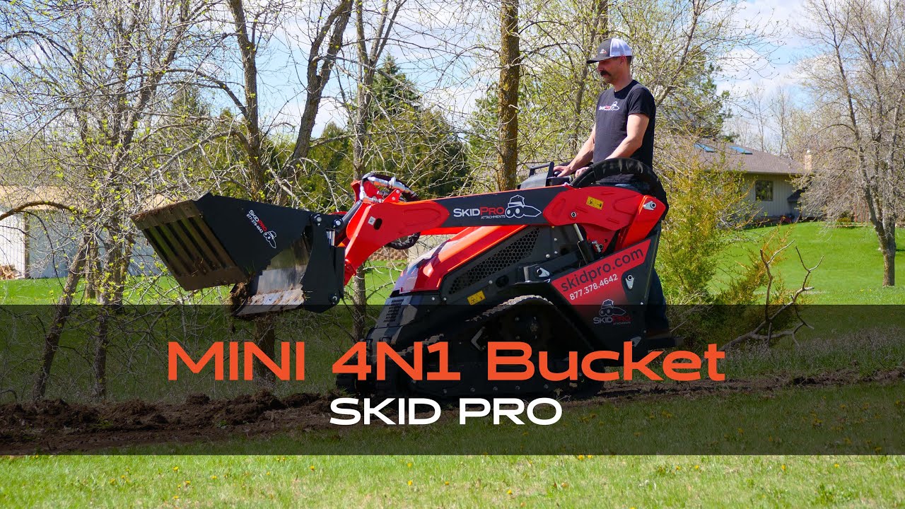 Mini Skid Steer 4 in 1 Bucket : The Ultimate Versatile Attachment!