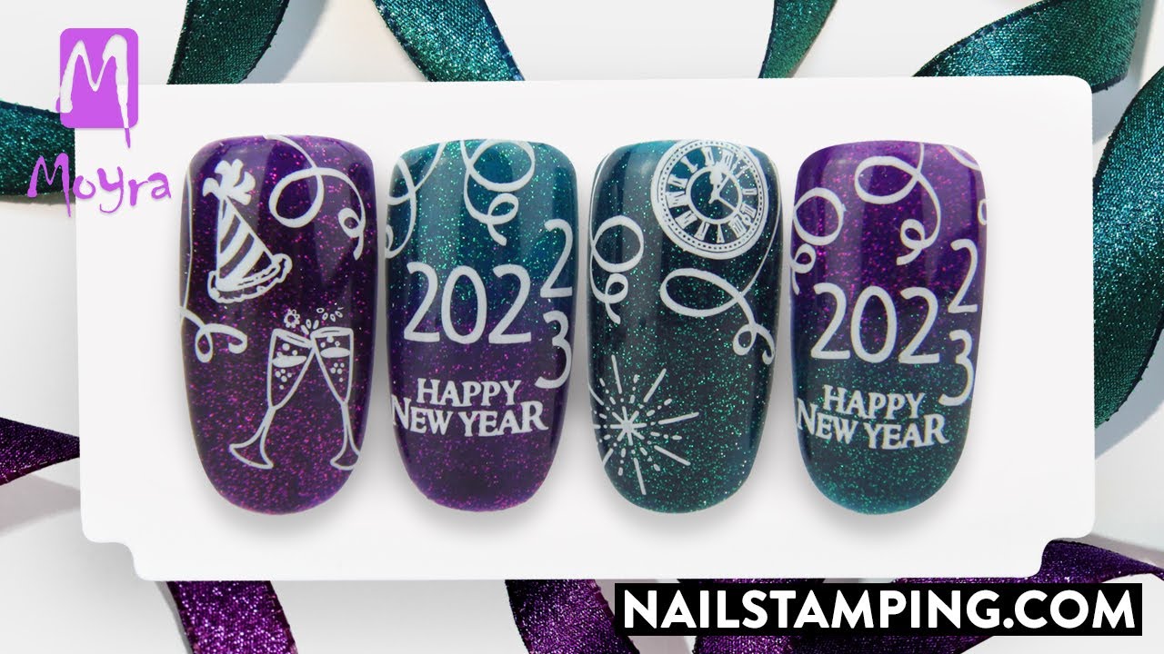 Sparkling nail art for New Year's Eve (nailstamping.com)