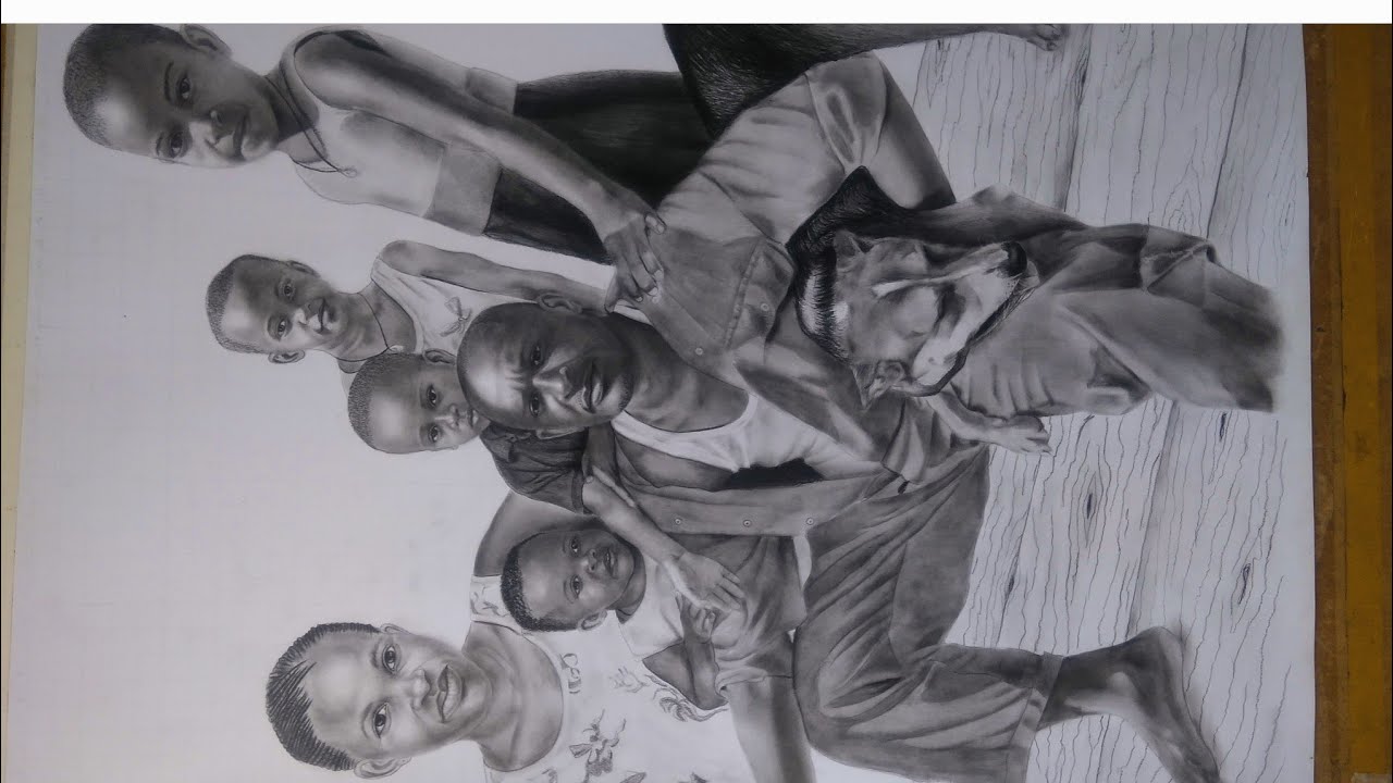 Realistic Pencil Drawing of a family| drawing tutorial