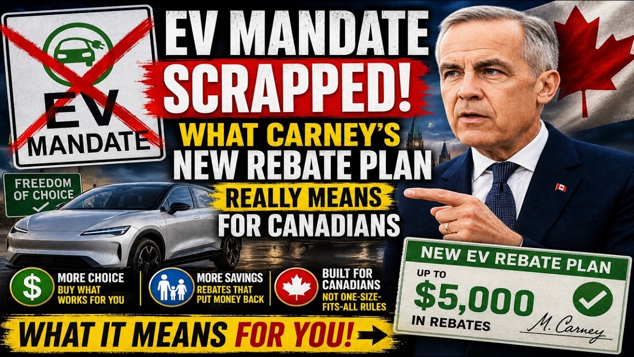 EV Mandate SCRAPPED What Carney’s New Rebate Plan Really Means for Canadians